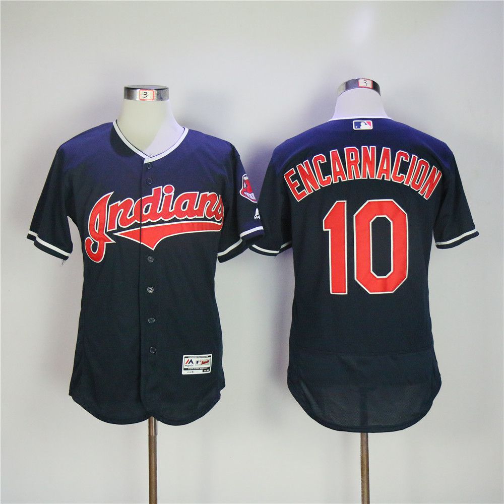Men Cleveland Indians #10 Encarnacion Blue MLB Jerseys->cleveland indians->MLB Jersey